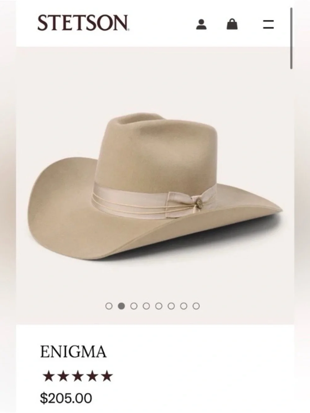 Hat - Western - Stetson - Silverbelly Enigma - Wool Size Small - NIB  Never Worn